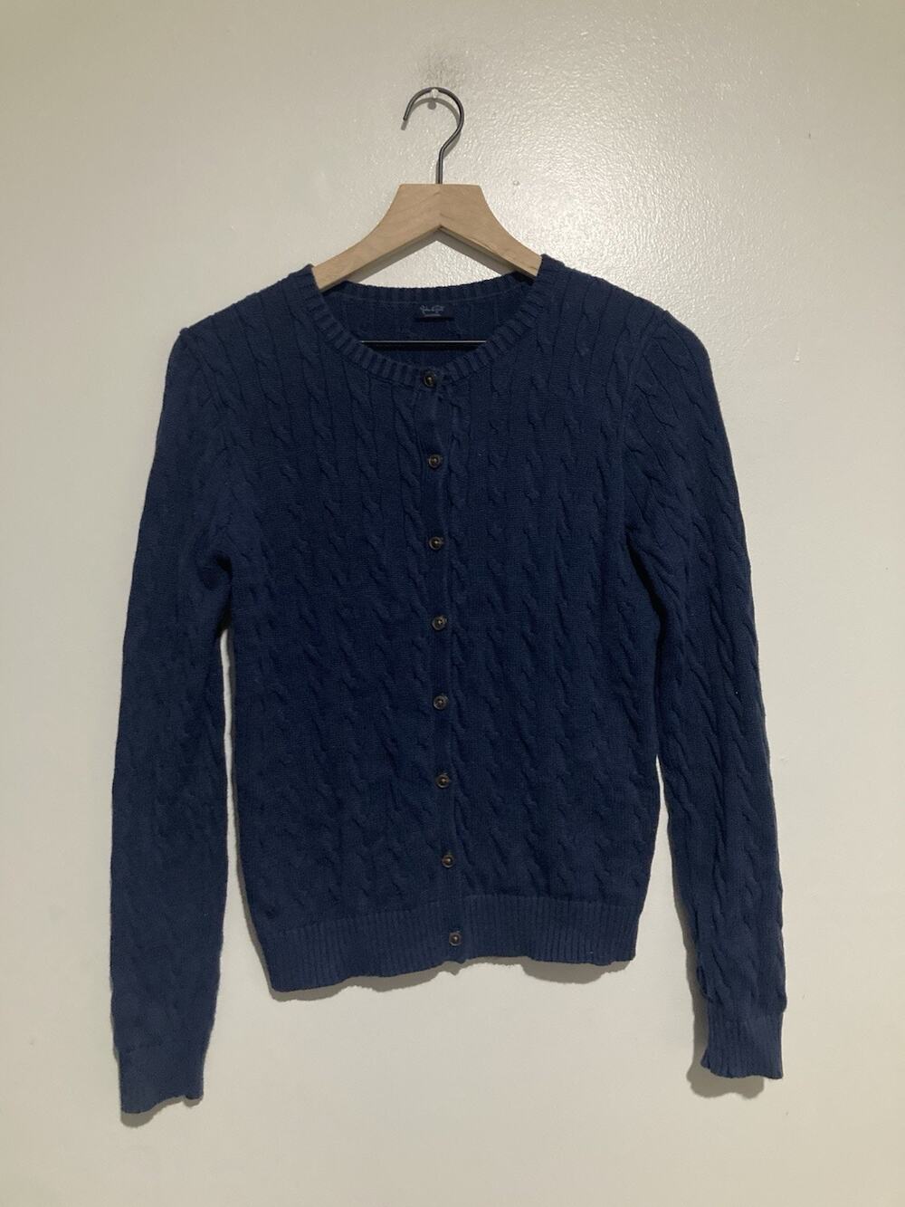 Pacsun John Galt Baby Blue Cable Knit Button Up Crop Cardigan One Size Cross